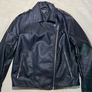 Women’s Missguided Faux Black Leather Jacket Size 6